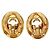 Pendientes de clip Chanel Coco Mark Gripoir Rhinestone Roja Dorado - vista 3
