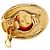 Pendientes de clip Chanel Coco Mark Gripoir Rhinestone Roja Dorado - vista 4