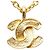 Collana con pendente Chanel Coco Mark Matelassé Chain D'oro - vista 3