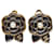 Orecchini Chanel Camellia Coco Mark Nero D'oro  - vista 2