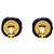 Timeless Orecchini a clip Chanel Vintage Coco Mark Nero D'oro Blu navy - vista 3