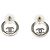Orecchini a lobo tondi Chanel Coco Mark Argento - vista 2