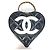 Vanity Beauty Case Chanel Vintage Heart CC Coco Mark Matelassé Quilted Chain Logo Nero Bianco - vista 2