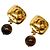Orecchini a clip Chanel Vintage Coco Mark Marrone D'oro
