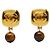Orecchini a clip Chanel Vintage Coco Mark Marrone D'oro - vista 2