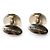 Burberry, gold toned checkered cufflinks Golden Metallic - view 3