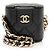 Beauty case Chanel in agnello e resina con catena elegante Nero