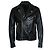 Balmain, Giacca biker in pelle nera con zip e logo Nero