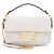 Mini bolsa de ombro Baguette 1974 em couro com relevo FF Fendi Branco