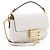 Mini bolsa de ombro Baguette 1974 em couro com relevo FF Fendi Branco - vista 2