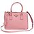 Prada Galleria Medium em Saffiano Lux Rosa com Triângulo e Duplo Zíper Dourado