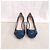Prada Décolleté open toe in pelle blu petrolio - vista 3