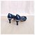 Prada Décolleté open toe in pelle blu petrolio - vista 5