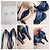 Prada Décolleté open toe in pelle blu petrolio - vista 9