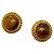 Orecchini a clip rotondi Chanel Coco Mark Marrone D'oro
