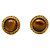 Orecchini a clip rotondi Chanel Coco Mark Marrone D'oro - vista 2