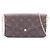 Pochette Felicie Monogram Louis Vuitton Borsa a Spalla Marrone Fuschia