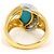Autre Marque Anello a fascia in oro giallo 18K e platino con turchese e diamante D'oro - vista 4
