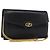 Borsa a Spalla con Catena GUCCI in Pelle Nera e Oro Auth 182515 Nero D'oro