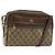Sac à bandoulière GUCCI GG Supreme Web Sherry Line en PVC Beige Or Auth 182413