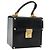 Borsa Gianni Versace in vernice nero e oro Auth BA13187 D'oro