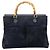 Borsa Tote GUCCI Bamboo in scamosciato blu navy e oro 002 123 0322 Auth 180219 D'oro - vista 2
