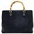 Borsa Tote GUCCI Bamboo in scamosciato blu navy e oro 002 123 0322 Auth 180219 D'oro - vista 3