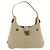 Borsa a tracolla Salvatore Ferragamo Gancini in tela beige e argento Auth BA13175
