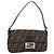 FENDI Zucca Canvas Mamma Baguette Shoulder Bag Black Brown Auth 178872SAM Marrone Nero