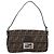 FENDI Zucca Canvas Mamma Baguette Shoulder Bag Black Brown Auth 178872SAM Marrone Nero - vista 2