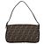 FENDI Zucca Canvas Mamma Baguette Shoulder Bag Black Brown Auth 178872SAM Marrone Nero - vista 3