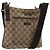 Borsa a Spalla GUCCI GG Canvas Beige Argento 122793 Auth 180064
