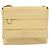Borsa a tracolla con catena Salvatore Ferragamo in tela e pelle beige oro Auth ka4517A - vista 2