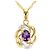 Autre Marque Collana in oro 18K con ametista e diamante D'oro