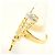 Autre Marque 18K Gelbgold- und Platinring mit Diamant Golden - Ansicht 4