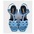 Sandali con plateau in pelle blu Saint Laurent Tribute Taglia 38 - vista 2