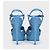 Sandali con plateau in pelle blu Saint Laurent Tribute Taglia 38 - vista 4