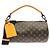 Borsa a tracolla Louis Vuitton Monogram Macassar Soft Polochon Marrone D'oro