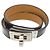 Hermès Hermes Kelly Double Tour Charm Armband Schwarz Silber