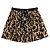 Falda plisada de seda Louis Vuitton estampado leopardo Castaño Negro Blanco Estampado de leopardo