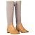 Prada Reitstiefel aus beigem Canvas und Kamelleder mit Logo - Ansicht 2