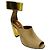 Sandali con tacco block in scamosciato e pelle con borchie beige / oro Fendi