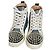 Christian Louboutin Sneaker Alte con Borchie Nero Bianco Blu - vista 2