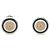 Orecchini a clip Chanel White CC Gold Plated Resin Button Bianco