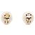 Orecchini a clip Chanel White CC Gold Plated Resin Button Bianco - vista 2