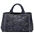 Tote Borsa satchel in denim grigio con borchie e logo Canapa Prada Marrone