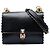 Fendi Black Small Scalloped Leather Kan I Crossbody Nero