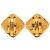 Orecchini Chanel Gold CC placcati oro a forma di rombo con clip D'oro - vista 2