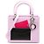 Lady Dior in pelle di vitello rosa, misura Medium