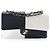 Chanel Black Medium Classic Bicolor Lambskin Geometric Colorblock Double Flap